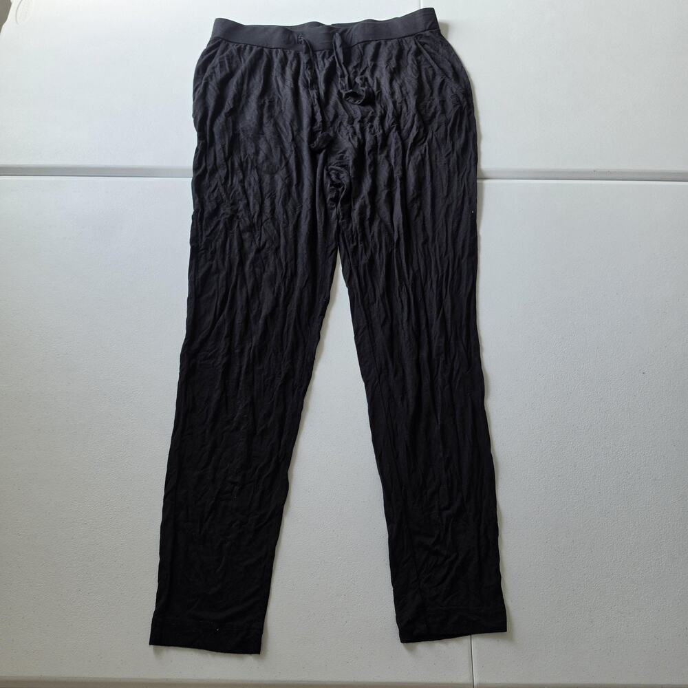 Cozy Earth Lounge Pants Womens Large Black Bamboo Jersey Drawstring Lightweight